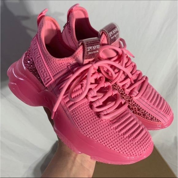 Steve Madden Maxima Hot Pink Rhinestone Shoes New With Box Womans - Picture 2 of 6